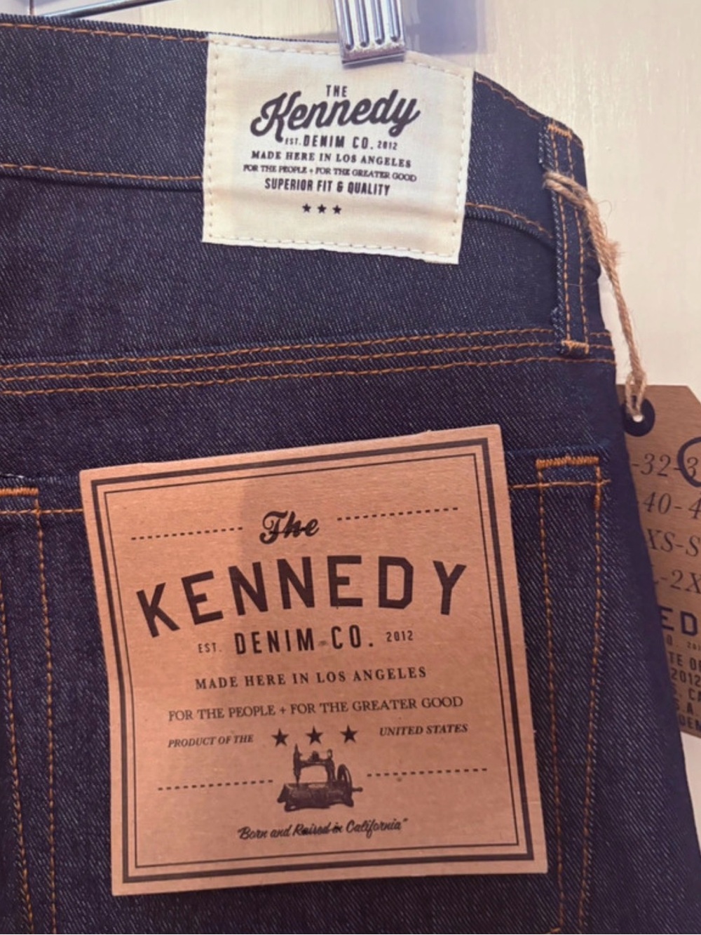 Kennedy Denim Co. Jeans / Mens 34x32  Indigo Blue Made in Los Angeles CA USA